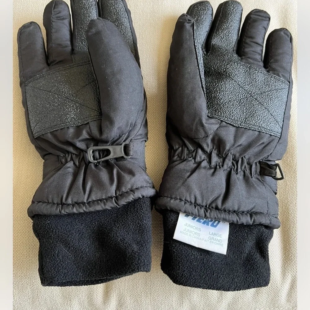 Genuine Fiero Dri-Max Waterproof Juniors Black Padded Winter Snow Gloves Ski L